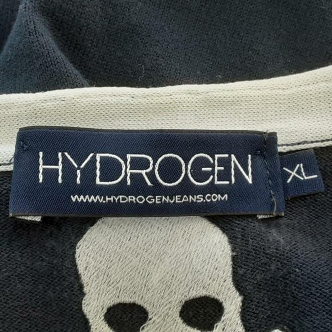 HYDROGEN(ハイドロゲン)のHYDROGEN(ハイドロゲン) 長袖カットソー サイズXL メンズ - ダークネイビー×白 Vネック/スカル メンズのトップス(Tシャツ/カットソー(七分/長袖))の商品写真