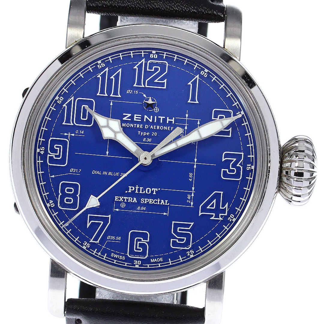 ZENITH(ゼニス)のゼニス ZENITH 03.2435.679 パイロット タイプ20 ブループリント 自動巻き メンズ 美品 _806374 メンズの時計(腕時計(アナログ))の商品写真