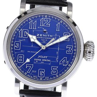 ゼニス(ZENITH)のゼニス ZENITH 03.2435.679 パイロット タイプ20 ブループリント 自動巻き メンズ 美品 _806374(腕時計(アナログ))