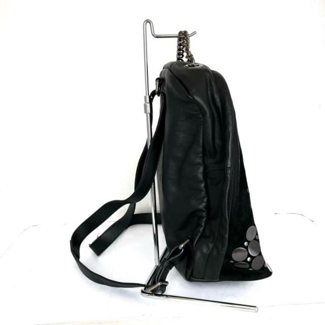 Furla(フルラ)のFURLA(フルラ) リュックサック - 黒×シルバー スタッズ レザー×スエード×金属素材 レディースのバッグ(リュック/バックパック)の商品写真