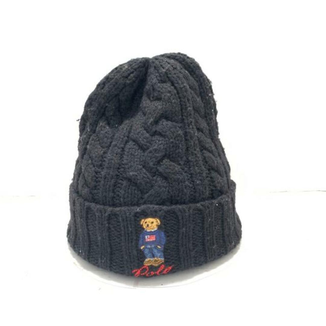 POLO RALPH LAUREN(ポロラルフローレン)のPOLObyRalphLauren(ポロラルフローレン) ニット帽 - 黒×レッド×ネイビー クマ ウール レディースの帽子(ニット帽/ビーニー)の商品写真