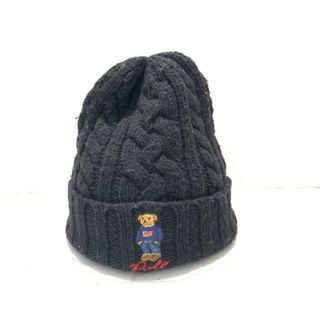POLObyRalphLauren(ポロラルフローレン) ニット帽 - 黒×レッド×ネイビー クマ ウール
