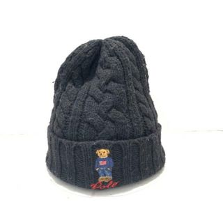 ポロラルフローレン(POLO RALPH LAUREN)のPOLObyRalphLauren(ポロラルフローレン) ニット帽 - 黒×レッド×ネイビー クマ ウール(ニット帽/ビーニー)