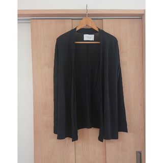 ザラ(ZARA)のZAＲA ロング カ―ディガン  黒 春物 L(カーディガン)