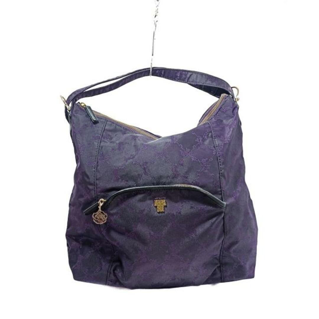 ANNA SUI(アナスイ)のANNA SUI(アナスイ) リュックサック - パープル×黒 ナイロン×合皮 レディースのバッグ(リュック/バックパック)の商品写真