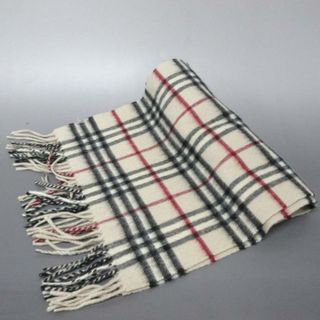 BURBERRY - Burberry(バーバリー) マフラー ベージュ×黒×レッド チェック柄 カシミヤ