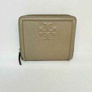 トリーバーチ(Tory Burch)のTORY BURCH(トリーバーチ) 2つ折り財布 - グレーベージュ ラウンドファスナー レザー(財布)