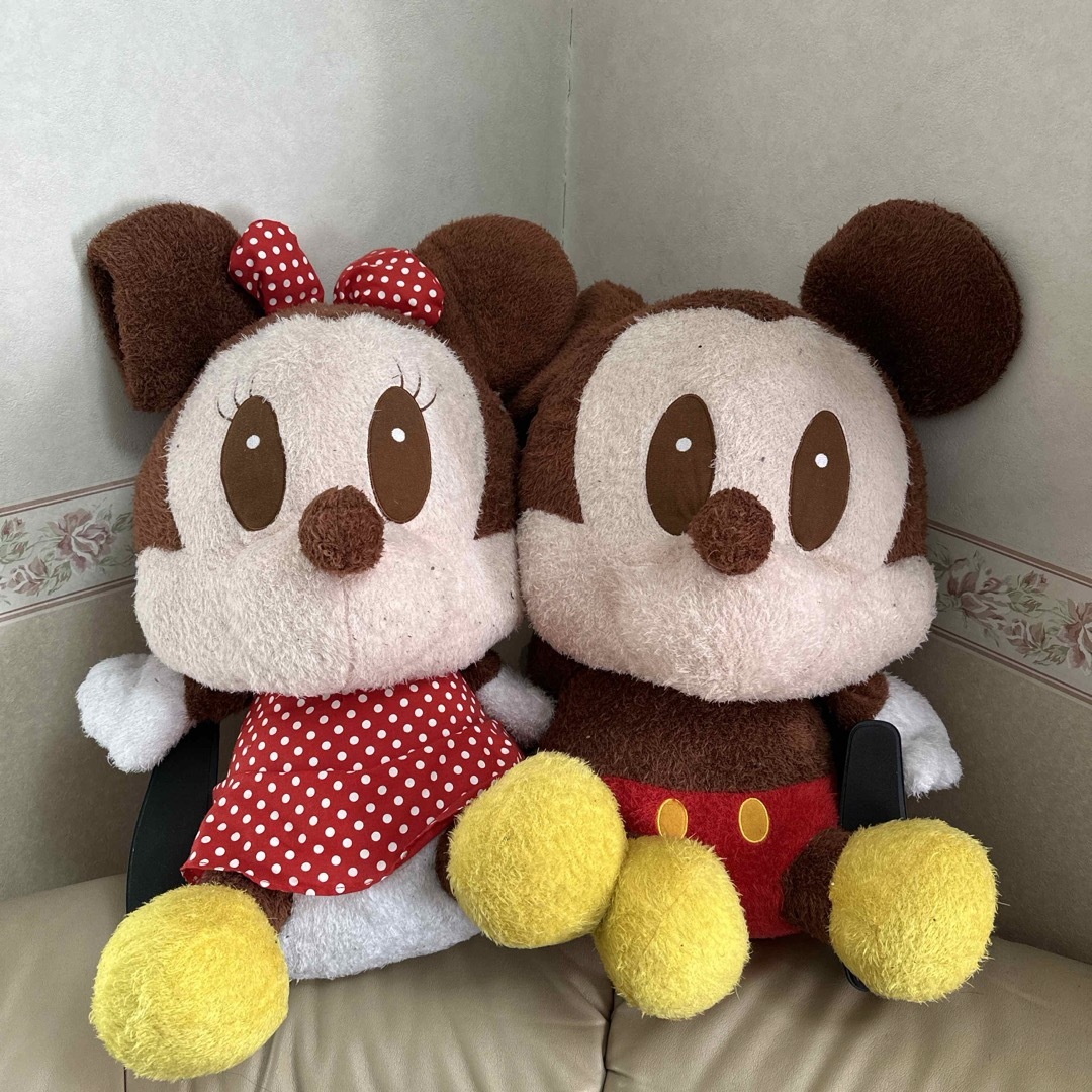 ミッキーマウス(ミッキーマウス)のミッキー＆ミニー　ジャンボぬいぐるみ エンタメ/ホビーのおもちゃ/ぬいぐるみ(キャラクターグッズ)の商品写真