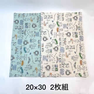 ランチョンマット　20×30  2枚組　☆カエル☆  No.1066(外出用品)