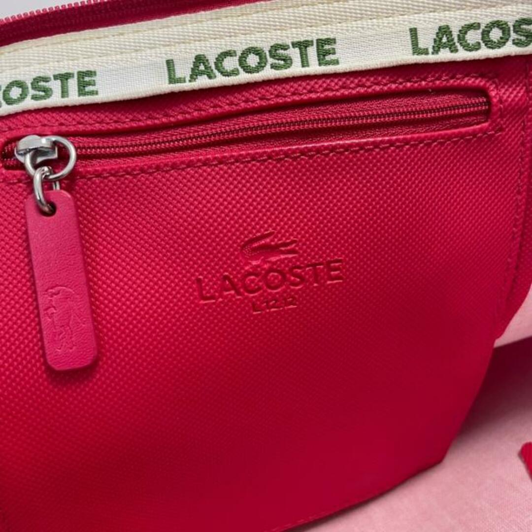 LACOSTE(ラコステ)のLacoste(ラコステ) ショルダーバッグ - レッド PVC(塩化ビニール)×レザー レディースのバッグ(ショルダーバッグ)の商品写真