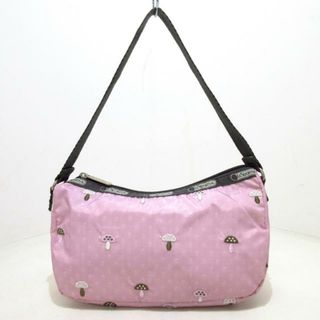 レスポートサック(LeSportsac)のLESPORTSAC(レスポートサック) ハンドバッグ美品  - ピンク×グレー×マルチ きのこ レスポナイロン(ハンドバッグ)