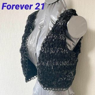 フォーエバートゥエンティーワン(FOREVER 21)のForever21 黒 あみあみベスト(ベスト/ジレ)