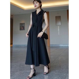 アニュアンス(ánuans)のl'or sleeveless coat dress ワンピース ブラック(ロングワンピース/マキシワンピース)