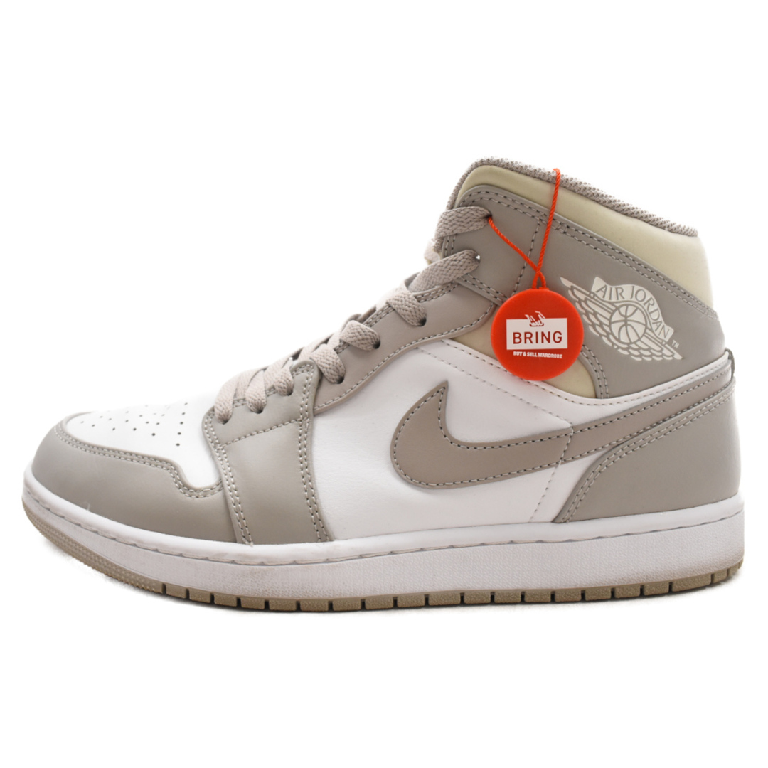 NIKE(ナイキ)のNIKE ナイキ AIR JORDAN 1 MID LINEN エア ジョーダン1 ミッド リネン ミッドカットスニーカー ホワイト/グレー US10/28.0cm 554724-082 メンズの靴/シューズ(スニーカー)の商品写真