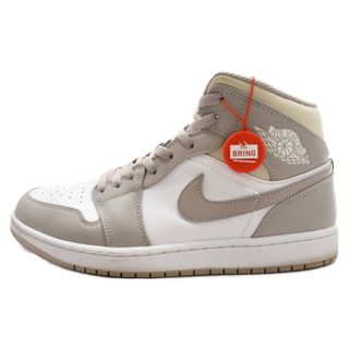 ナイキ(NIKE)のNIKE ナイキ AIR JORDAN 1 MID LINEN エア ジョーダン1 ミッド リネン ミッドカットスニーカー ホワイト/グレー US10/28.0cm 554724-082(スニーカー)