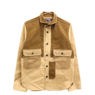 ジュンヤワタナベコムデギャルソン(JUNYA WATANABE COMME des GARCONS)のJUNYA WATANABE COMME des GARCONS ジュンヤワタナベ コムデギャルソン 12AW コーデュロイ切り替え ヘリンボーン柄 カバーオールジャケット ベージュ/ブラウン WJ-B013(フライトジャケット)