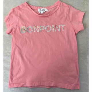 ボンポワン(Bonpoint)のボンポワン　ロゴ　Tシャツ　半袖　4a ピンク　リバティ(Tシャツ/カットソー)