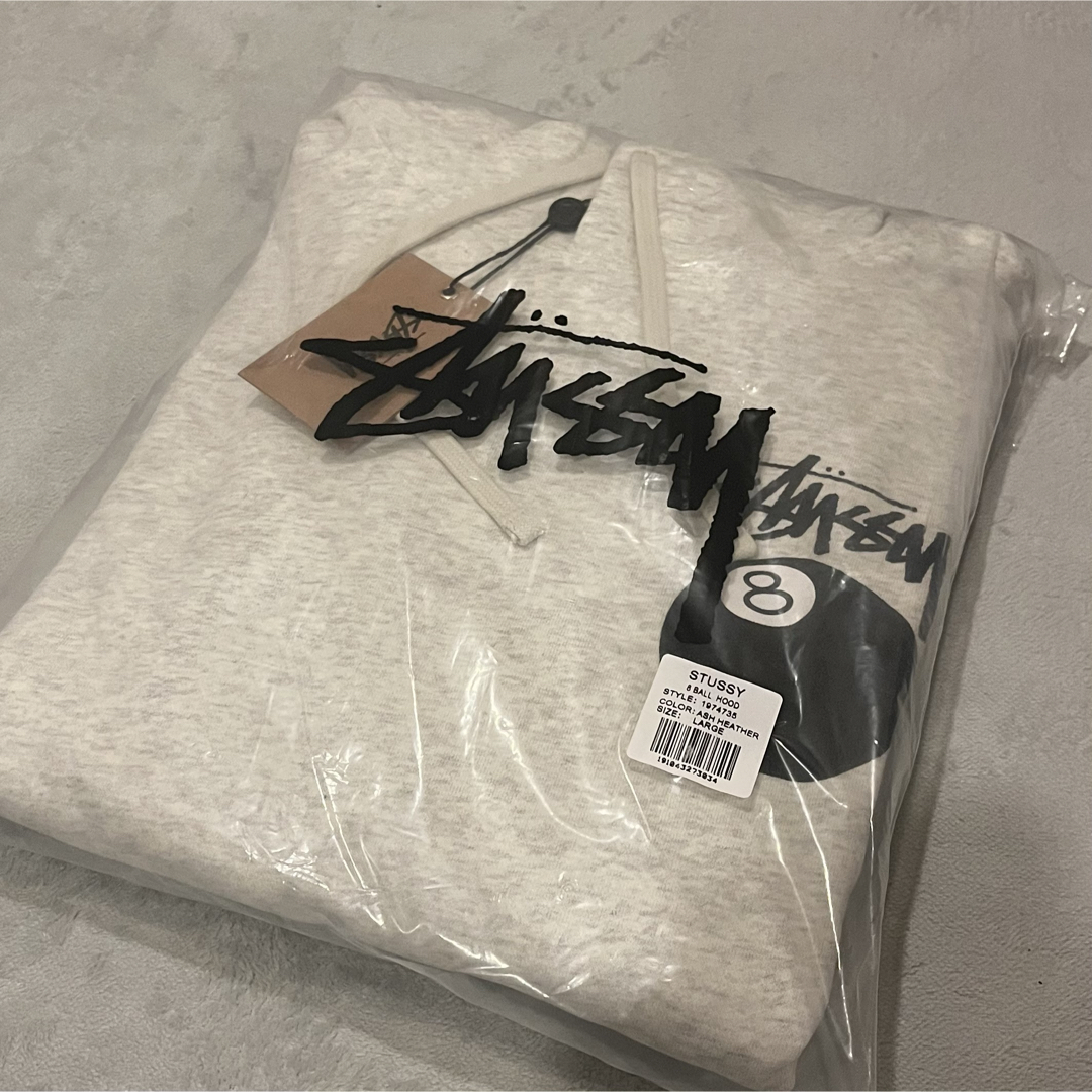 STUSSY(ステューシー)のステューシー 8BALL  パーカー グレー スウェットパーカー L 8ボール メンズのトップス(パーカー)の商品写真