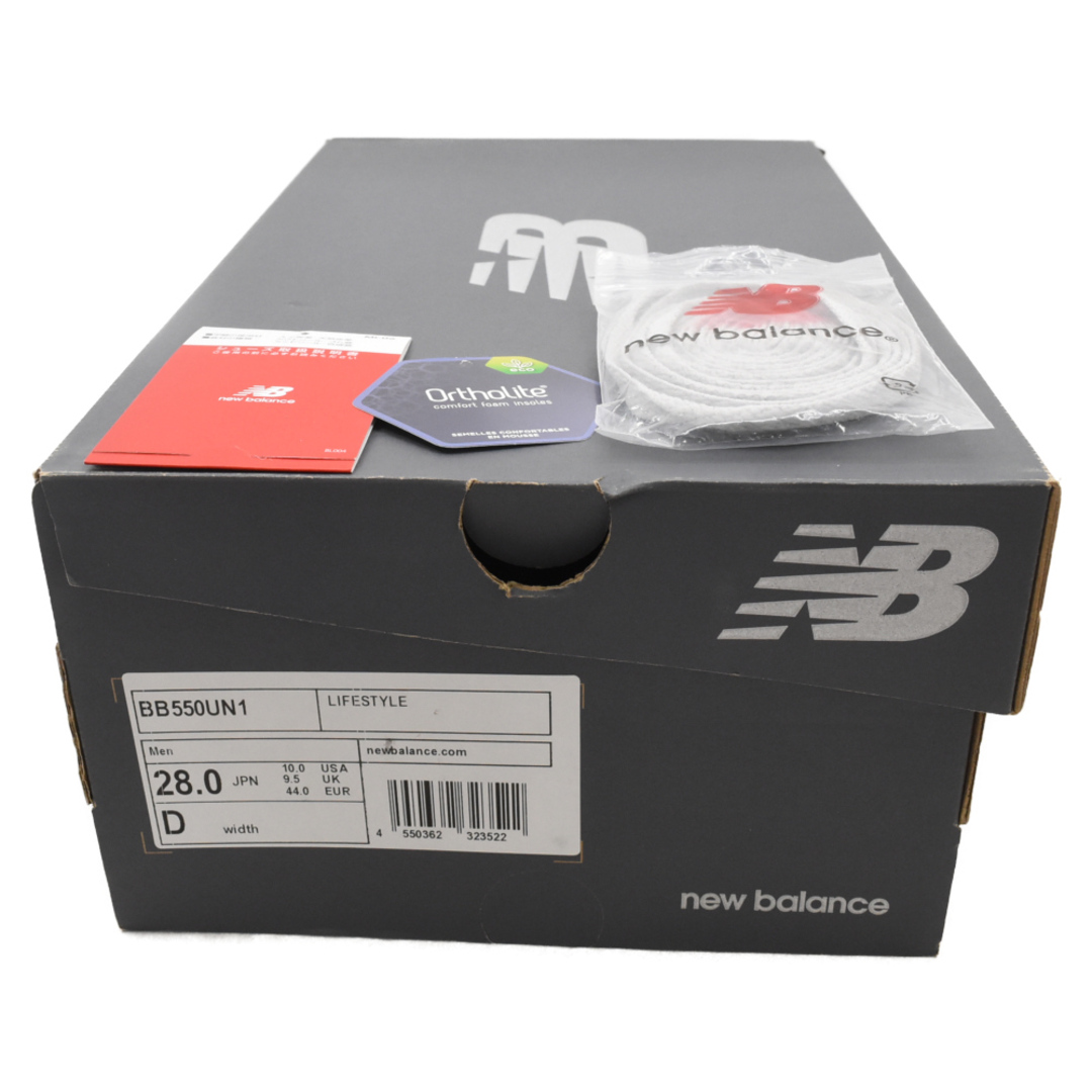 New Balance(ニューバランス)のNew Balance ニューバランス BB550LWT レザーレースアップローカットスニーカー ホワイト ブラック US10/28cm メンズの靴/シューズ(スニーカー)の商品写真