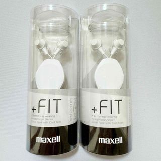 【新品】maxell  +FiT MXH-C110RWH イヤフォン 2点(ヘッドフォン/イヤフォン)