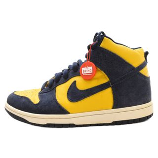 ナイキ(NIKE)のNIKE SB ナイキエスビー 2005年製 DUNK HIGH MICHIGAN ダンク ミシガン ハイカットスニーカー ネイビー/イエロー 305050-741 US8.5/26.5cm(スニーカー)