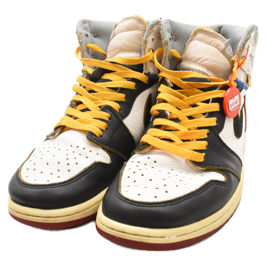 NIKE(ナイキ)のNIKE ナイキ ×UNION AIR JORDAN 1 RETRO HI NRG UNION BV1300-106 ユニオン エアジョーダン1 レトロ ハイカットスニーカー ホワイト/レッド US9/27.0cm メンズの靴/シューズ(スニーカー)の商品写真