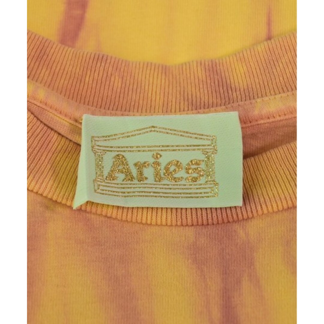 aries(アリエス)のAries アリエス Tシャツ・カットソー M 黄系xピンクベージュ系 【古着】【中古】 メンズのトップス(Tシャツ/カットソー(半袖/袖なし))の商品写真
