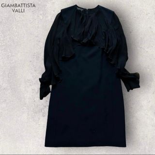 ジャンバティスタヴァリ(Giambattista Valli)のジャンバティスタ・ヴァリ　ワンピース レディース　ブラック　お洒落(ロングワンピース/マキシワンピース)