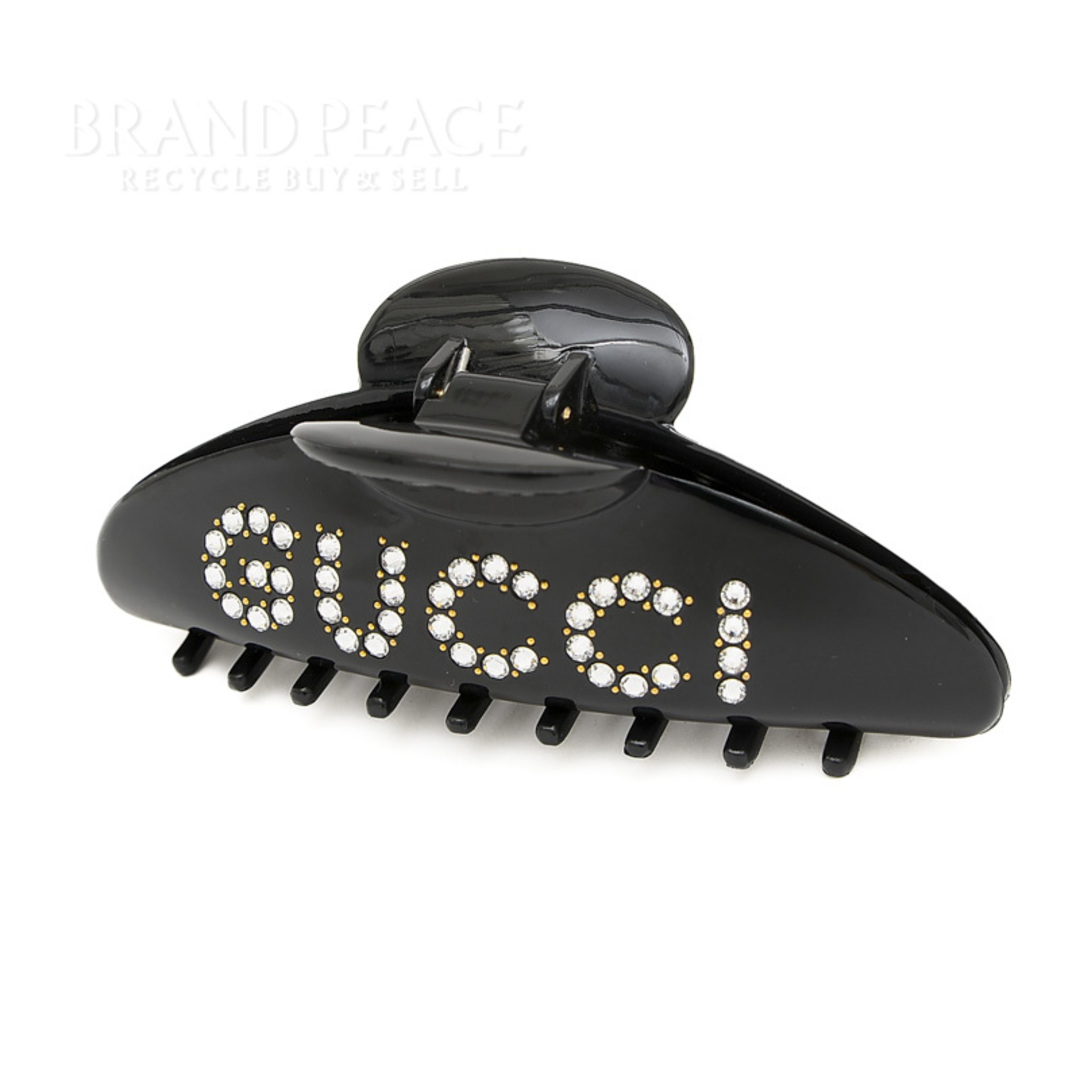 Gucci(グッチ)のグッチ ロゴ ラインストーン バンスクリップ ヘアクリップ ヘアアクセサリー ブ レディースのヘアアクセサリー(バレッタ/ヘアクリップ)の商品写真