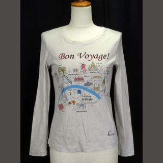 ピノーレ PINORE カットソー Bon Voyage プリント 長袖 38 (カットソー(長袖/七分))