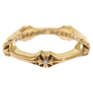 クロムハーツ(Chrome Hearts)のCHROME HEARTS クロムハーツ 22K PLUS AND BONE RING DIAMONDS /プラスアンドボーン ゴールドリングPAVEダイヤ 15号(リング(指輪))