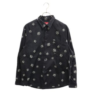 シュプリーム(Supreme)のSUPREME シュプリーム 22AW xPUBLIC Image LTD PiL L/S SHIRTS ピルロゴ総柄長袖シャツ ブラック(シャツ)