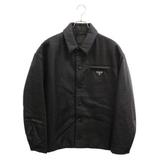 PRADA - PRADA プラダ RE-NYLON ロゴプレート付きリピートロゴボタンダウンナイロンジャケット ブラック SC615 S221