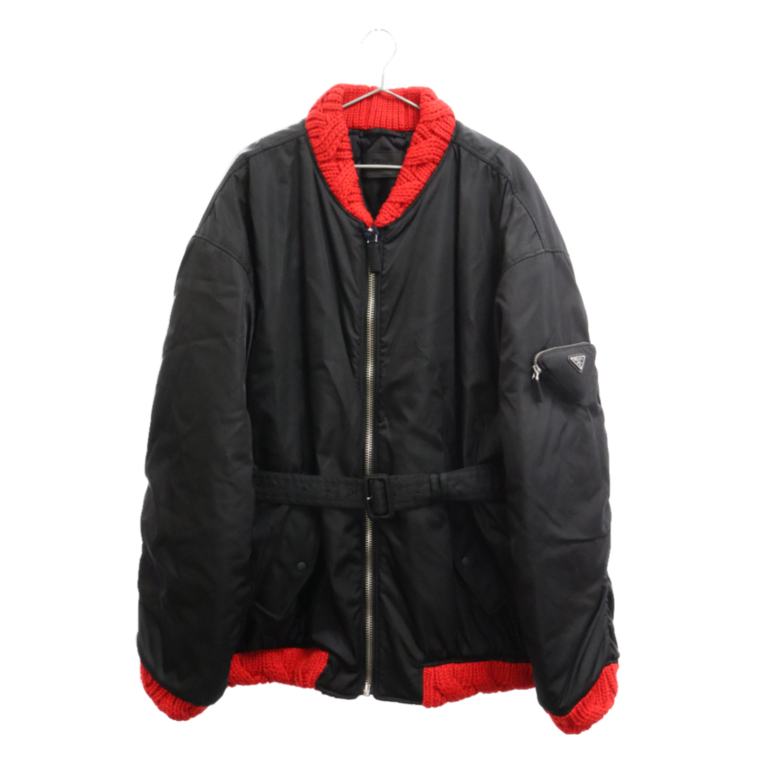 PRADA(プラダ)のPRADA プラダ 21AW Triangular Plate Nylon Bomb Blouson 三角プレート ナイロンボンバーブルゾン SGC100 S222 1WQ8 メンズのジャケット/アウター(フライトジャケット)の商品写真