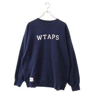 W)taps - WTAPS ダブルタップス 22SS ACADEMY SWEATER アカデミー スウェットトレーナー ロゴ プリント ネイビー 221ATDT-CSM18