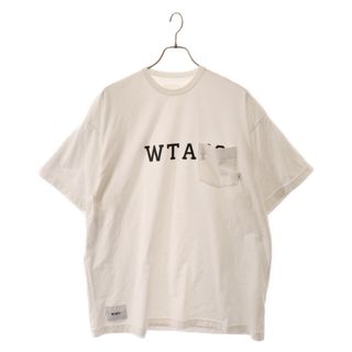 ダブルタップス(W)taps)のWTAPS ダブルタップス 23SS DESIGN 01 SS CTPL. COLLEGE デザイン Tシャツ 半袖 カレッジ プリント ロゴ パッチ 胸ポケット ポケT クルーネック カットソー ホワイト 231ATDT-CSM13(Tシャツ/カットソー(半袖/袖なし))