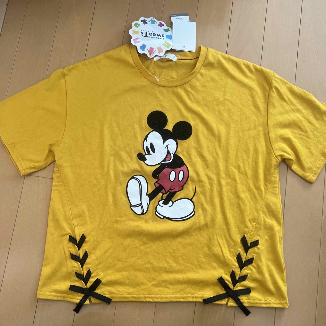 しまむら(シマムラ)のしまむら　ミッキー裾レース　半袖Tシャツ　新品 レディースのトップス(Tシャツ(半袖/袖なし))の商品写真