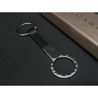 BVLGARI - ■新品同様■ BVLGARI ブルガリブルガリブルガリ キーホルダー キーリング チャーム メンズ レディース シルバー系×ブラック系 AS9602 