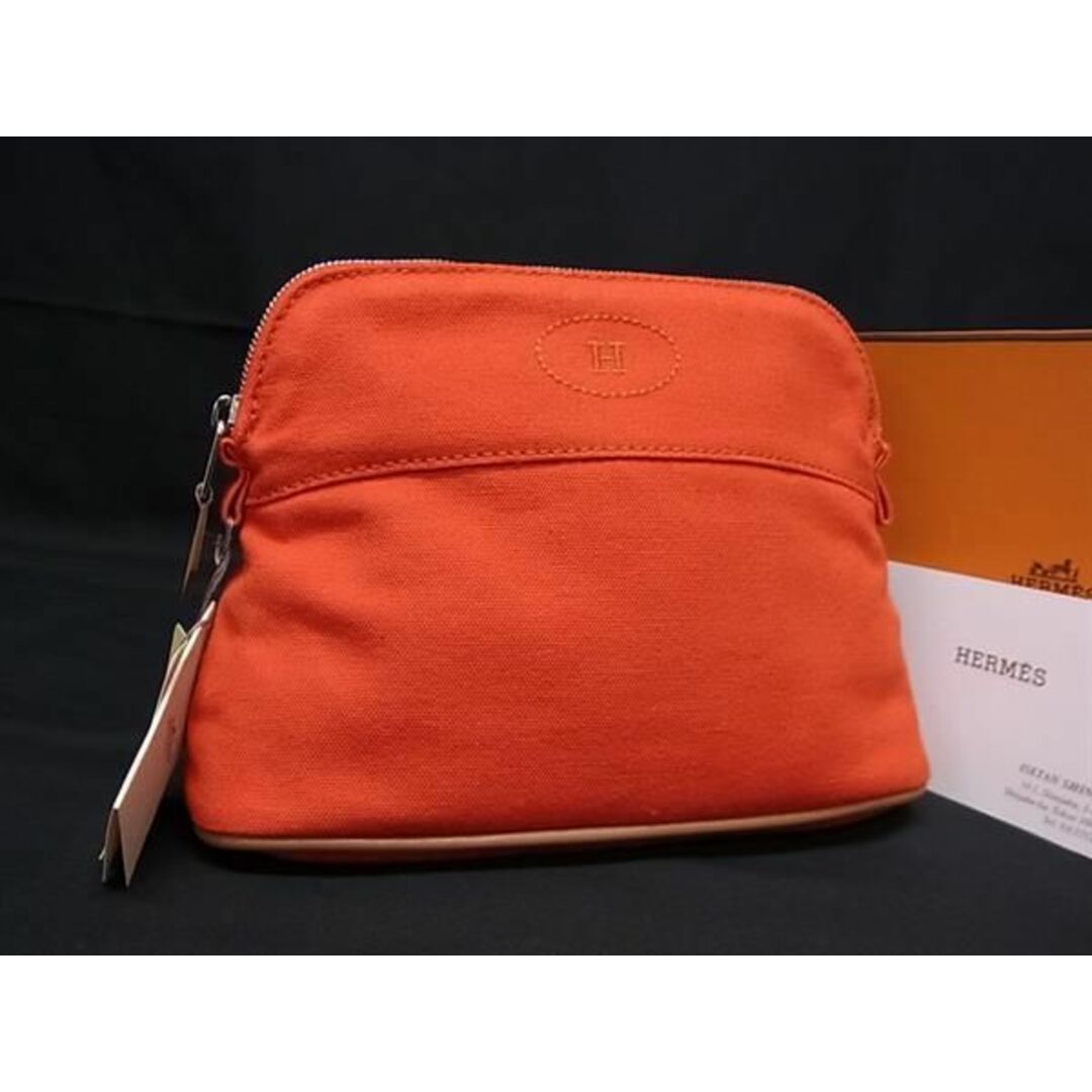 Hermes(エルメス)の■新品■未使用■ HERMES エルメスボリードポーチ20 キャンバス シルバー金具 ポーチ マルチケース 小物入れ レディース オレンジ系 AX3267 レディースのバッグ(その他)の商品写真