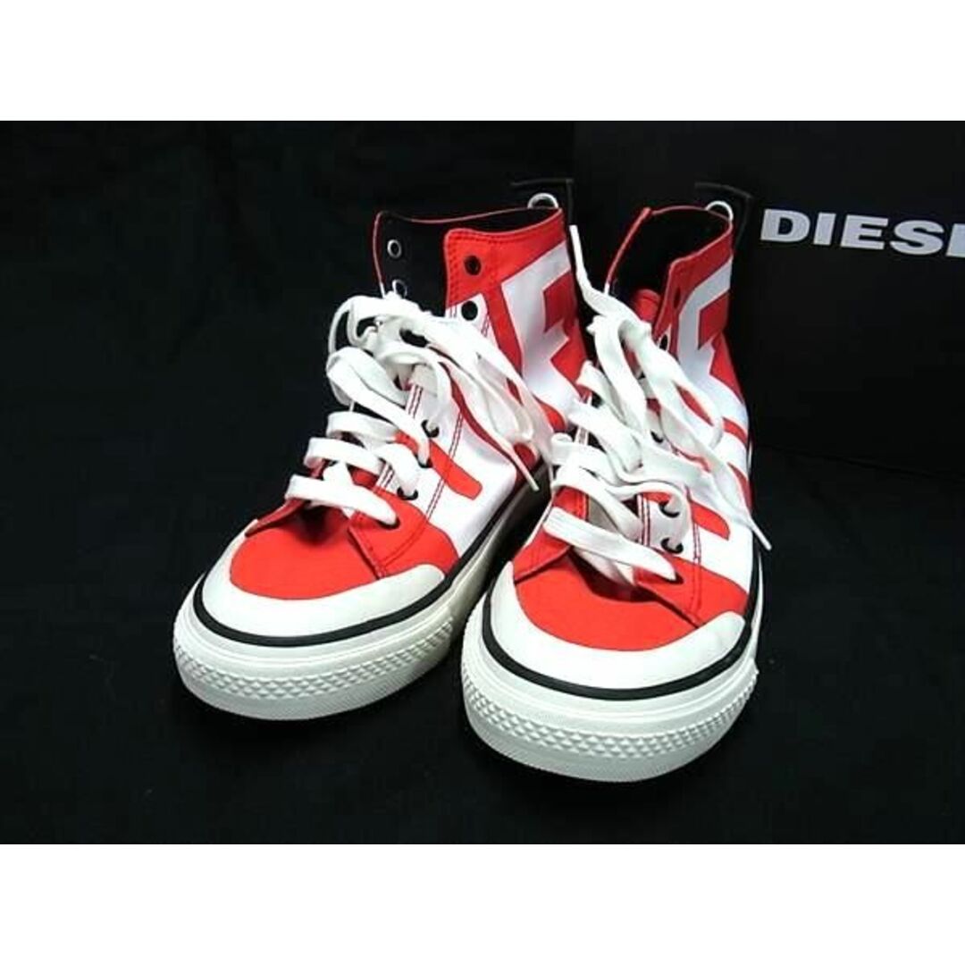 DIESEL(ディーゼル)の■新品同様■ DIESEL ディーゼル キャンバス ハイカット スニーカー サイズ9(約27.0cm) 靴 シューズ メンズ レッド系×ホワイト系 CD1478  メンズのメンズ その他(その他)の商品写真