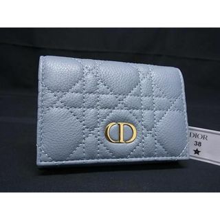 ディオール(Dior)の■新品同様■ ChristianDior ディオール カロ グリシンウォレット カナージュ レザー カードケース コインケース ブルー系 AX3816(その他)