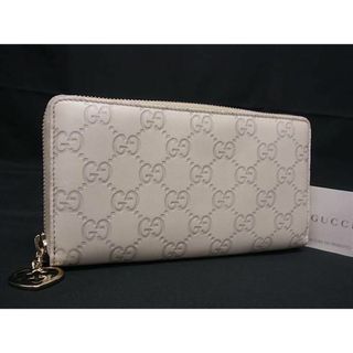 グッチ(Gucci)の■新品同様■ GUCCI グッチ 282477 ラブリーハート GG柄 グッチシマ レザー ラウンドファスナー 長財布 ウォレット グレー系 AX3738 (長財布)