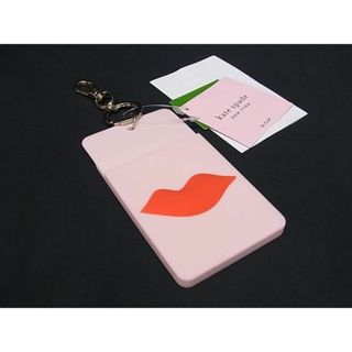 ケイトスペードニューヨーク(kate spade new york)の■新品■未使用■ kate spade ケイトスペード ラバー リップ カードケース パスケース ネームホルダー  ピンク系×レッド系 AU9903 (その他)