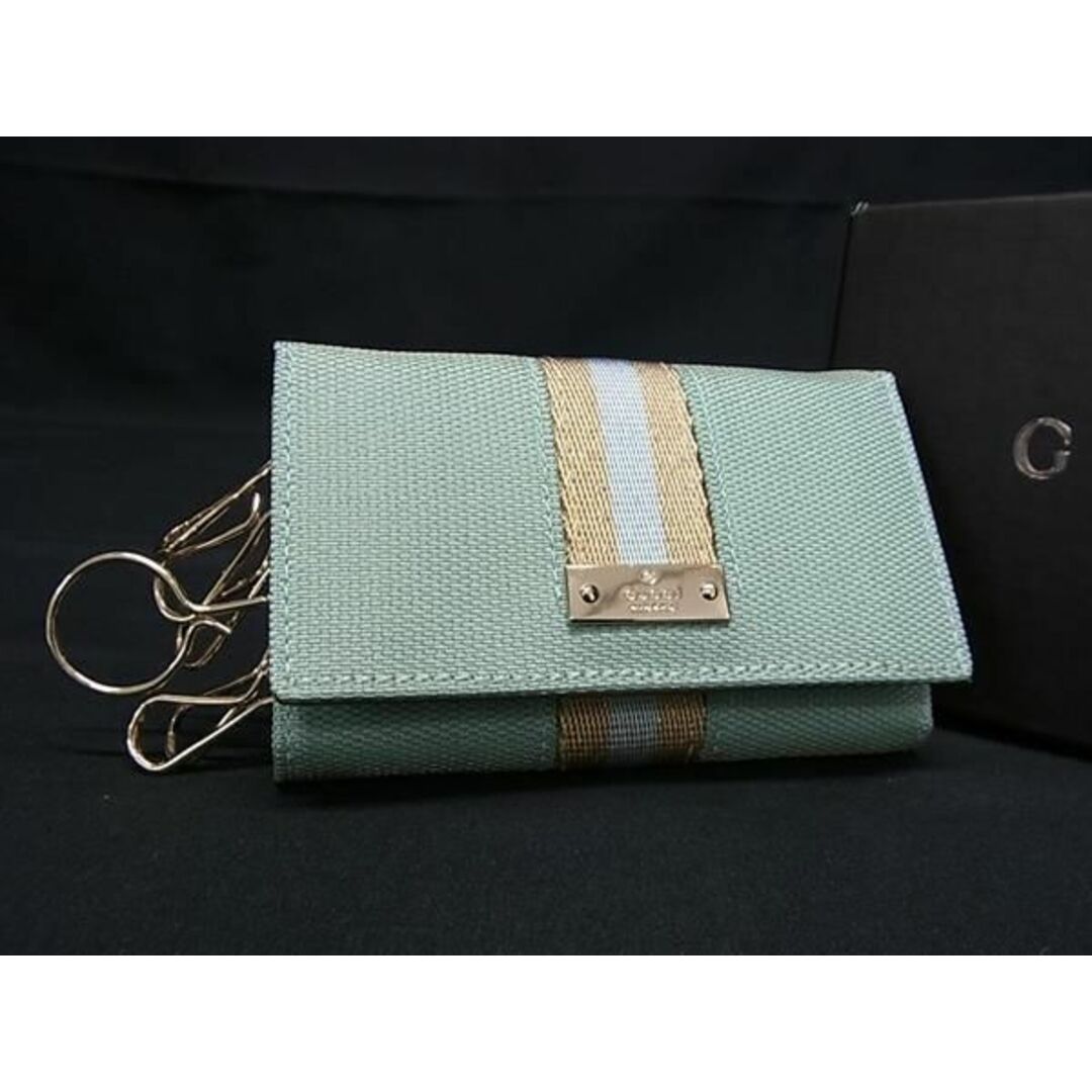 Gucci(グッチ)の■新品同様■ GUCCI グッチ 033 0416  0888 キャンバス 6連 キーケース 鍵入れ レディース メンズ ライトグリーン系 BE9732  メンズのファッション小物(その他)の商品写真