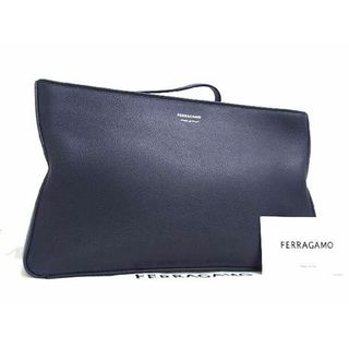 サルヴァトーレフェラガモ(Salvatore Ferragamo)の■新品同様■ Salvatore Ferragamo フェラガモ レザー クラッチバッグ セカンドバッグ メンズ ネイビー系 AW3520 (ハンドバッグ)