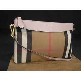 バーバリー(BURBERRY)の■新品同様■ BURBERRY バーバリー ノバチェック キャンバス×レザー クロスボディ ショルダーバッグ ブラウン系×ピンク系 AZ0504 (ショルダーバッグ)