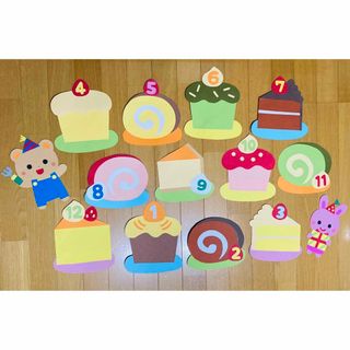 壁面飾り　保育園　幼稚園　施設　お誕生表　誕生日　バースデー　新学期　新年度(型紙/パターン)