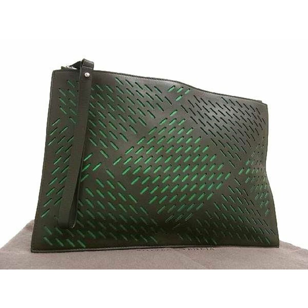 Bottega Veneta(ボッテガヴェネタ)の■極美品■ BOTTEGA VENETA ボッテガヴェネタ レザー クラッチバッグ セカンドバッグ メンズ ダークグリーン系 AW3523  メンズのバッグ(その他)の商品写真