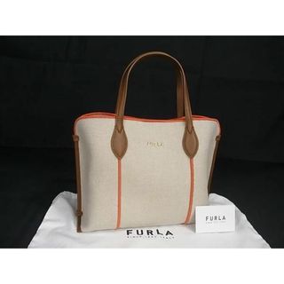 フルラ(Furla)の■新品■未使用■ FURLA フルラ キャンバス×レザー ハンドバッグ トートバッグ レディース ベージュ系×オレンジ系 FA1095 (トートバッグ)