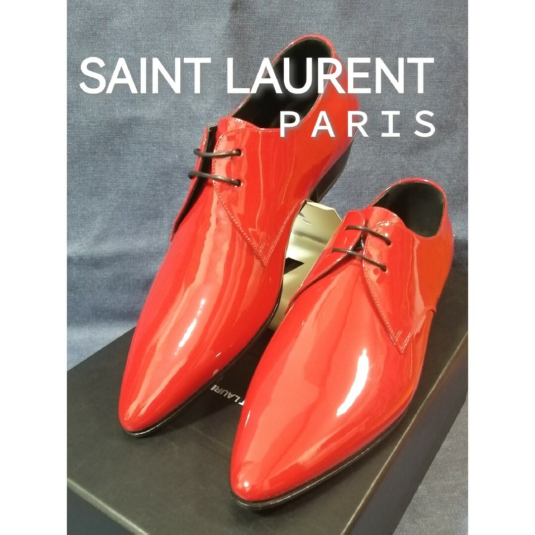 Saint Laurent(サンローラン)の★新品・メンズ★【Saint Laurent Paris】パテントレザー　赤 メンズの靴/シューズ(ドレス/ビジネス)の商品写真